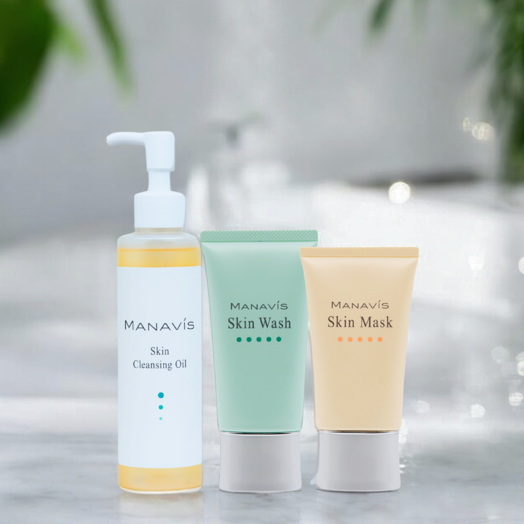 Manavis starter set [Skin wash + skin mask + foaming net] (approx. 5 days)